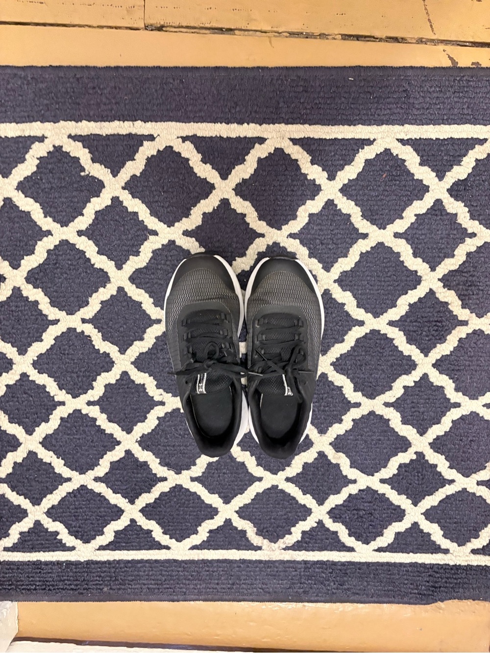 Under Armour Black and White Kids Athletic Shoes